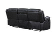 GFD Home - Martin 2 Pc Manual Reclining Sofa set finished with Faux Leather/ Wood in Black - GreatFurnitureDeal