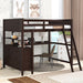 GFD Home - Full size Loft Bed with Drawers and Desk, Wooden Loft Bed with Shelves - Espresso(OLD SKU:LT000529AAP) - GreatFurnitureDeal