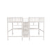 GFD Home - Twin & Twin Size Loft Bed with 2 Built-in Desks and Shelves, Storage Staircase, White - GreatFurnitureDeal