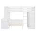 GFD Home - Twin size Loft Bed with a Stand-alone bed, Shelves,Desk,and Wardrobe-White - GreatFurnitureDeal