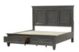 GFD Home - Hamilton Queen 5-N Piece Storage Bedroom Set in Gray made with Engineered Wood - GreatFurnitureDeal