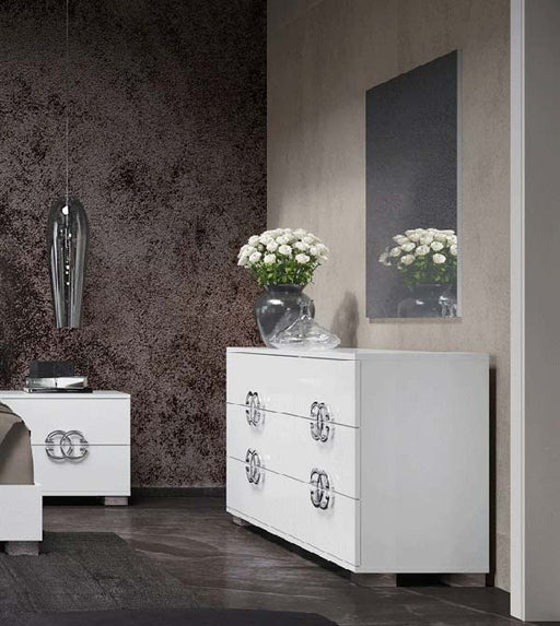 ESF Furniture - Status Italy Double Dresser with Mirror in White - DAFNEDDM - GreatFurnitureDeal