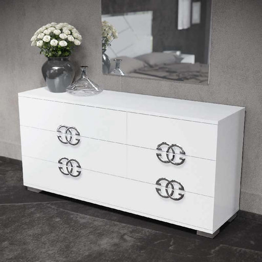 ESF Furniture - Status Italy Double Dresser in White - DAFNEDDRESSER - GreatFurnitureDeal