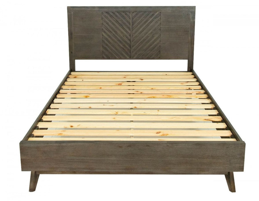 VIG Furniture - Modrest Daisy Mid-Century Dark Acacia Bed - VGWDKYOTO-BED