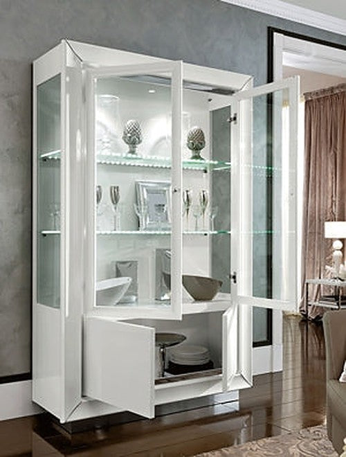 ESF Furniture - Dama Bianca 2-Door China w-Light - DAMABIANCA2DCHINA - GreatFurnitureDeal