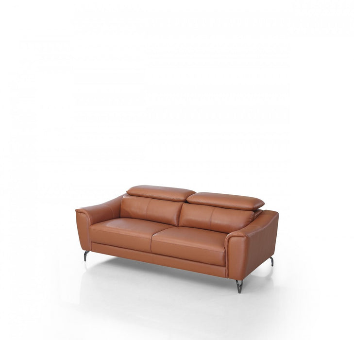 VIG Furniture - Divani Casa Danis - Modern Cognac Leather Brown Sofa - VGBNS-1803-BRN-S