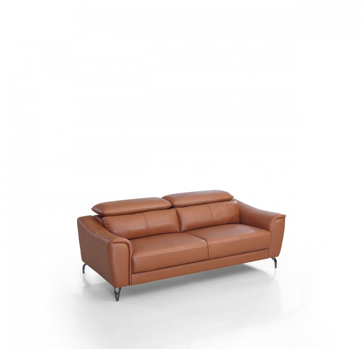 VIG Furniture - Divani Casa Danis - Modern Cognac Leather Brown Sofa - VGBNS-1803-BRN-S - GreatFurnitureDeal