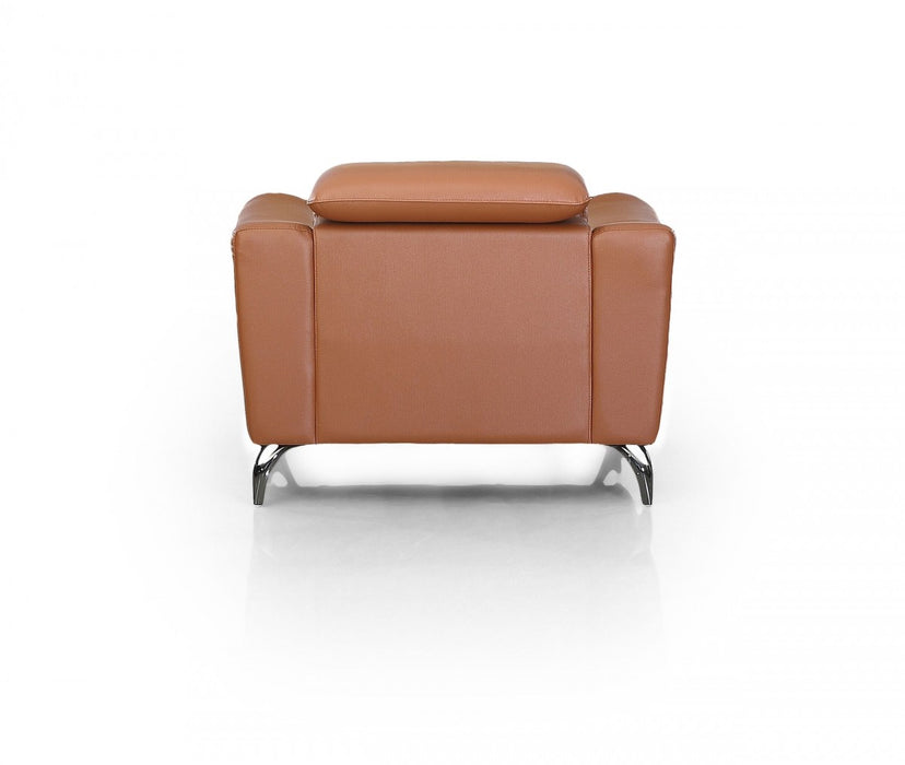 VIG Furniture - Divani Casa Danis - Modern Cognac Leather Brown Chair - VGBNS-1803-BRN-CH