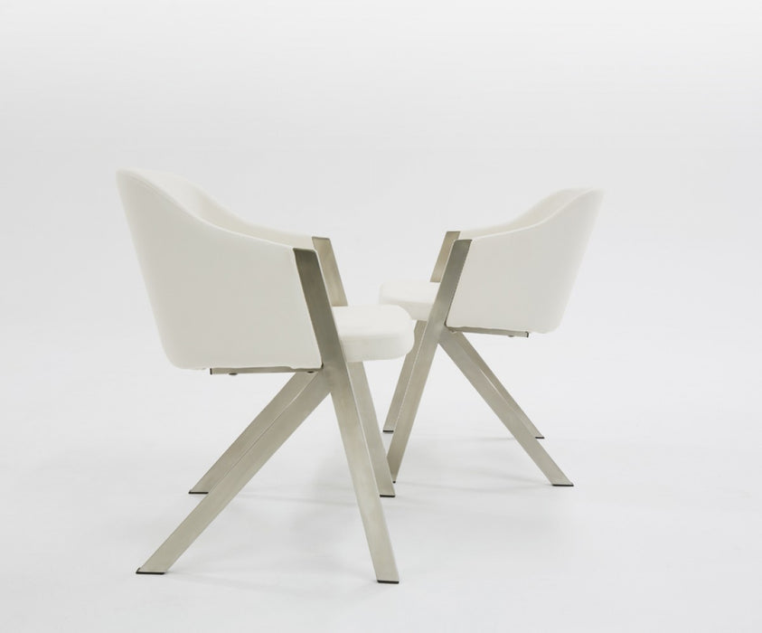 VIG Furniture - Modrest Darcy Modern White Leatherette Dining Chair (Set of 2) - VGEWF3202BF-WHT - GreatFurnitureDeal