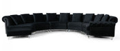 VIG Furniture - Divani Casa Darla Modern Black Velvet Circular Sectional Sofa - VG2T1124-5P-BLK-2 - GreatFurnitureDeal
