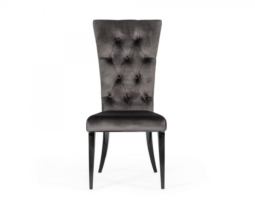 VIG Furniture - Modrest Darley - Modern Grey Velvet Dining Chair Set of 2 - VGZAY623-GRY
