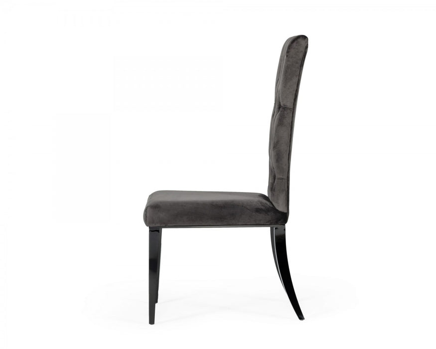 VIG Furniture - Modrest Darley - Modern Grey Velvet Dining Chair Set of 2 - VGZAY623-GRY - GreatFurnitureDeal