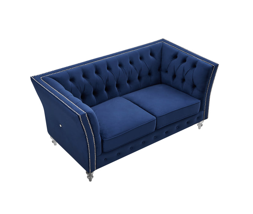 GFD Home - L8085B Two-seat + three-seat sofa navy blue - GreatFurnitureDeal