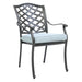 GFD Home - Aluminum 7-Piece Rectangular Dining Set With 6 Arm Chairs, Light Blue - GreatFurnitureDeal