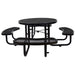 GFD Home - Round Outdoor Steel Picnic Table 46" black ,with umbrella pole - GreatFurnitureDeal