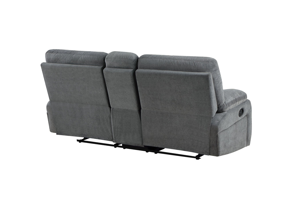 GFD Home - Ohio Manual Recliner 3Pc Living Room Set Made With Chenille Upholstery in Gray - GreatFurnitureDeal