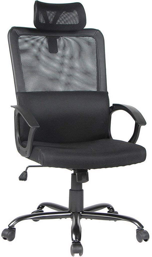 Mesh Chair - Office Desk Chair with Headrest Computer Office Chair- Black - A97965-BLK - GreatFurnitureDeal