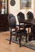 GFD Home - Formal Dining Room Table w Leaf 2x Arm Chairs And 6x Side Chairs Brown 9pc Set Dining Table Double Pedestal Base Royal Rectangle Table - GreatFurnitureDeal