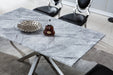 GFD Home - Modern Rectangular Marble Table for Dining Room/Kitchen, 1.02" Thick Marble Top, Chrome Plated Stainless Steel Base, Size:79"Lx39"Dx30"H(Not Including Chairs) - GreatFurnitureDeal