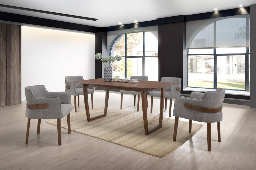 VIG Furniture - Modrest Jordan Modern Walnut & Grey Dining Table Set - VGMAJORDAN-SET-1