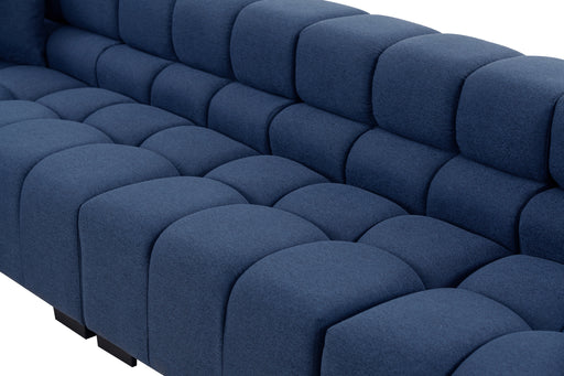 GFD Home - Modular Seating Sofa Couch L-Shaped Sectional sofa with Ottoman BLUE - GreatFurnitureDeal