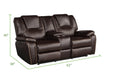 GFD Home - Hong Kong 2 Piece Power Reclining Sofa Set made with Faux Leather in Brown - GreatFurnitureDeal