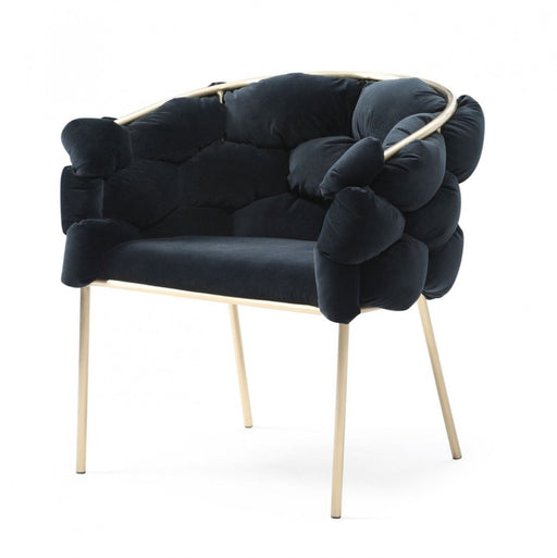 VIG Furniture - Modrest Debra Modern Black Velvet Champagne Gold Dining Chair - VGVCB202-BLK-DC - GreatFurnitureDeal