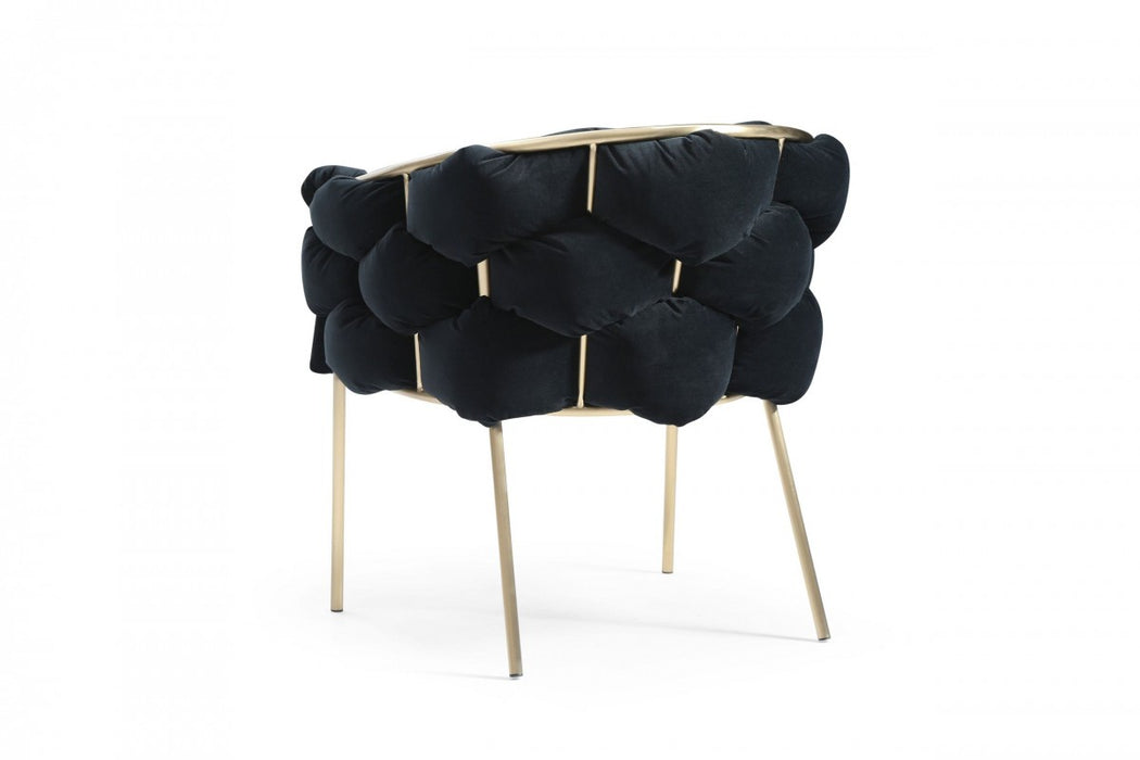 VIG Furniture - Modrest Debra Modern Black Velvet Champagne Gold Dining Chair - VGVCB202-BLK-DC