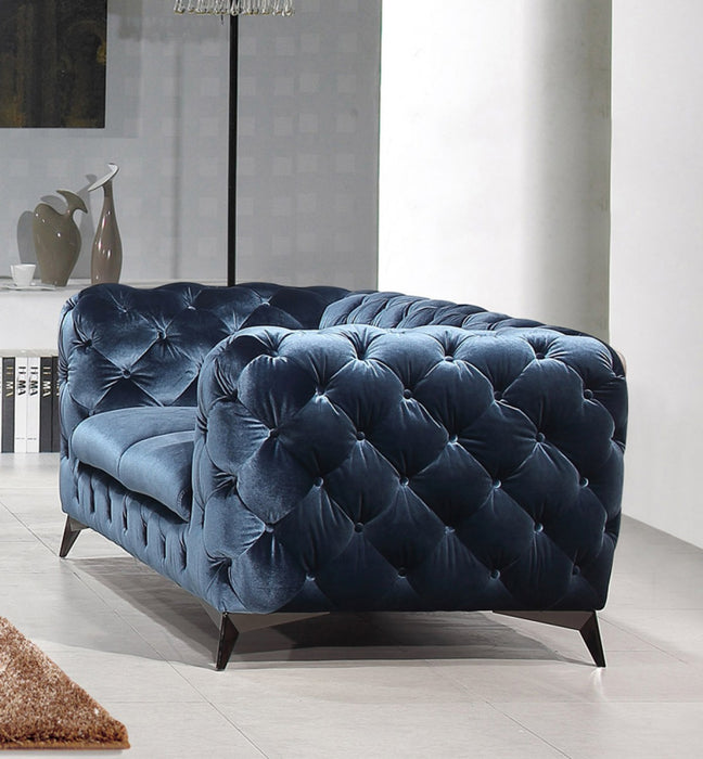 Vig Furniture - Divani Casa Delilah Modern Blue Fabric Loveseat - VGCA1546-BLU-LOVE
