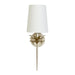 Worlds Away - Silver Leaf One Arm Sconce With 3 Layer Leaf Motif & White Linen Shade - DELILAH S
