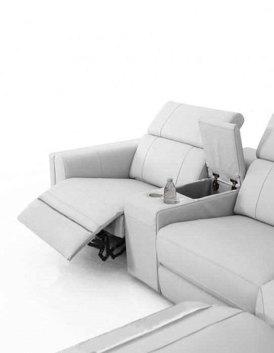 VIG Furniture - Divani Casa Delmont - Modern White Sectional Sofa + Recliners - VGKNE9212-8WHT-SECT