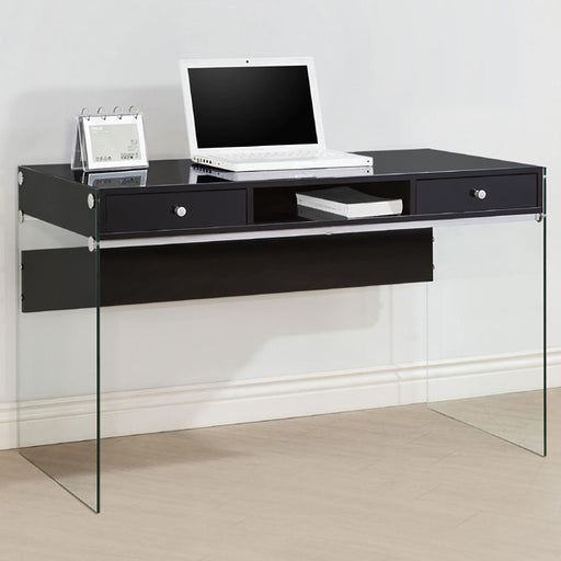 Coaster Furniture - 800830 Glossy Black Computer Desk - 800830 - GreatFurnitureDeal