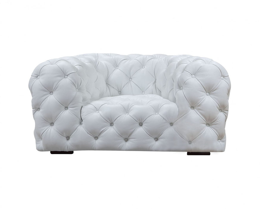 VIG Furniture - Divani Casa Dexter Transitional White Full Italian Leather Lounge Chair - VGCA114-WHT-CH
