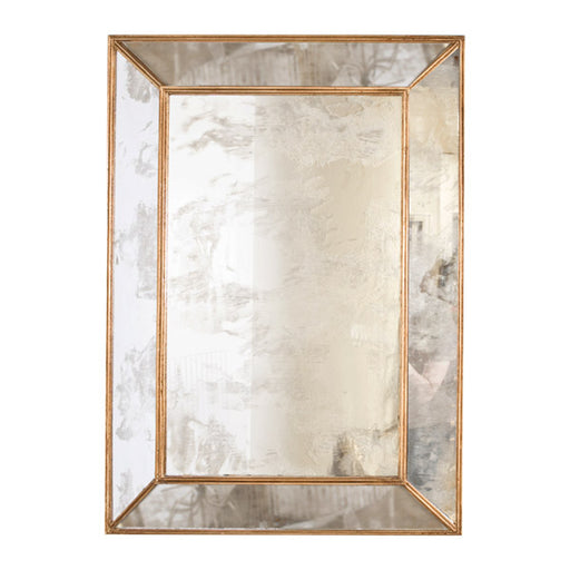 Worlds Away - Rectangular Antique Mirror with Gold Leafed Wood Edges - DION G