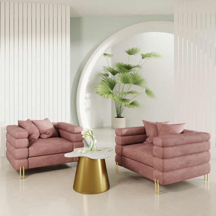 VIG Furniture - Divani Casa Branson Pink Velvet Accent Chair - VGMFMF-1251-1S-CH