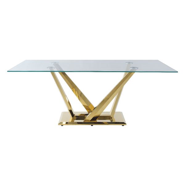 Acme Furniture - Barnard Dining Table in Mirrored Gold - DN00219