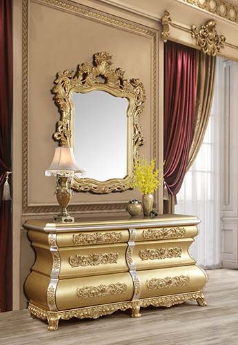 Acme Furniture - Seville Server with Mirror in Gold - DN00454-453 - GreatFurnitureDeal