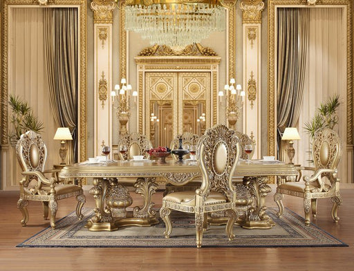 Acme Furniture - Seville 9 Piece Dinning Table Set in Gold - DN00457-9SET - GreatFurnitureDeal