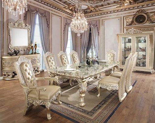 Acme Furniture - Vatican 7 Piece Dining Table Set in Champagne Silver - DN00467-7SET - GreatFurnitureDeal