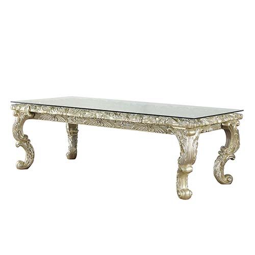 Acme Furniture - Vatican Dining Table in Champagne Silver - DN00467 - GreatFurnitureDeal