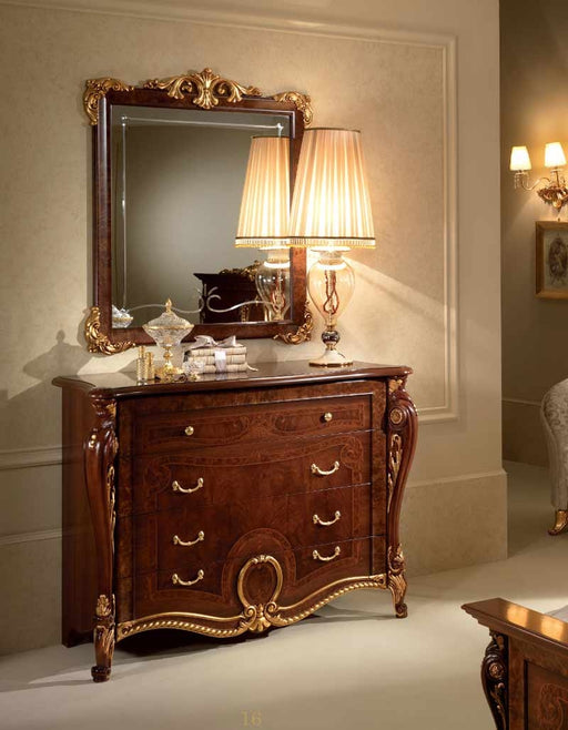 ESF Furniture - Arredoclassic Italy Donatello 4 Drawers Dresser with Mirror - DONATELLO4DDM - GreatFurnitureDeal