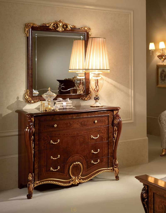 ESF Furniture - Arredoclassic Italy Donatello 4 Drawers Dresser with Mirror - DONATELLO4DDM - Dresser Mirror