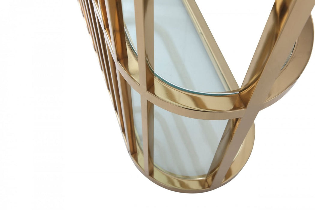 VIG Furniture - Modrest Doral - Clear Glass & Gold Shelf - VGZAZWJ118-GLD - GreatFurnitureDeal