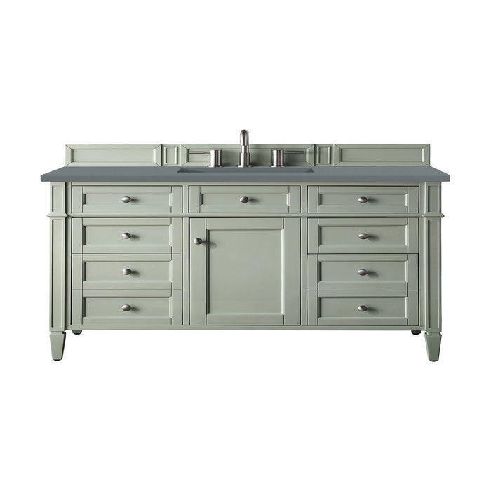 James Martin Furniture - Brittany 48" Sage Green Single Vanity w/ 3 CM Cala Blue Quartz Top - 650-V48-SGR-3CBL - GreatFurnitureDeal