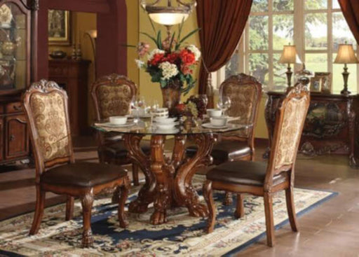Acme Furniture - Dresden 5 Piece Round Dining Table Set in Cherry Oak - 60010-5SET - GreatFurnitureDeal