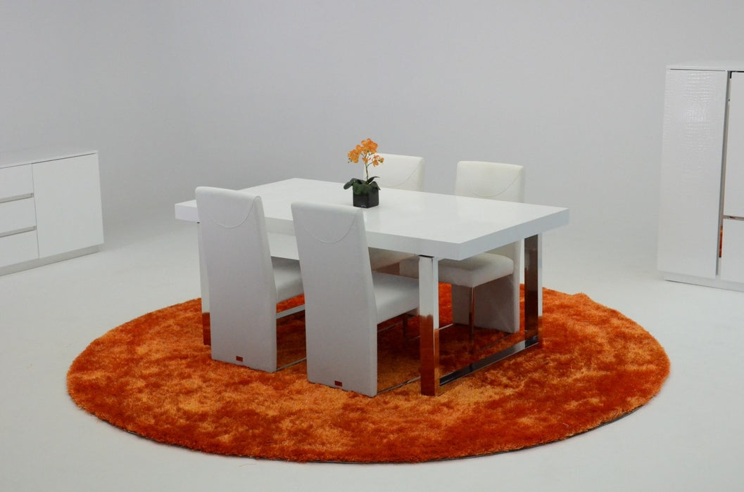VIG Furniture - A&X Skyline White Crocodile Extendable Dining Table - VGUNAC803-255