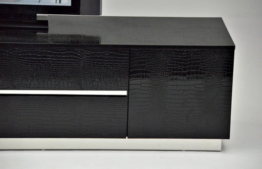 Vig Furniture - Modern Black Crocodile Lacquer TV Unit - VGUNAK588-230-BLK - GreatFurnitureDeal