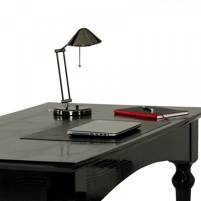 Vig Furniture - AA701-180 Armani Black Lacquer Crocodile Desk - VGUNAA701-180