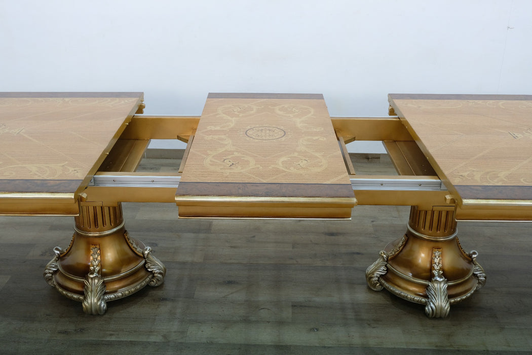 European Furniture - Emperador 9 Piece Dining Room Set in Black and Gold - 42034-9SET - GreatFurnitureDeal