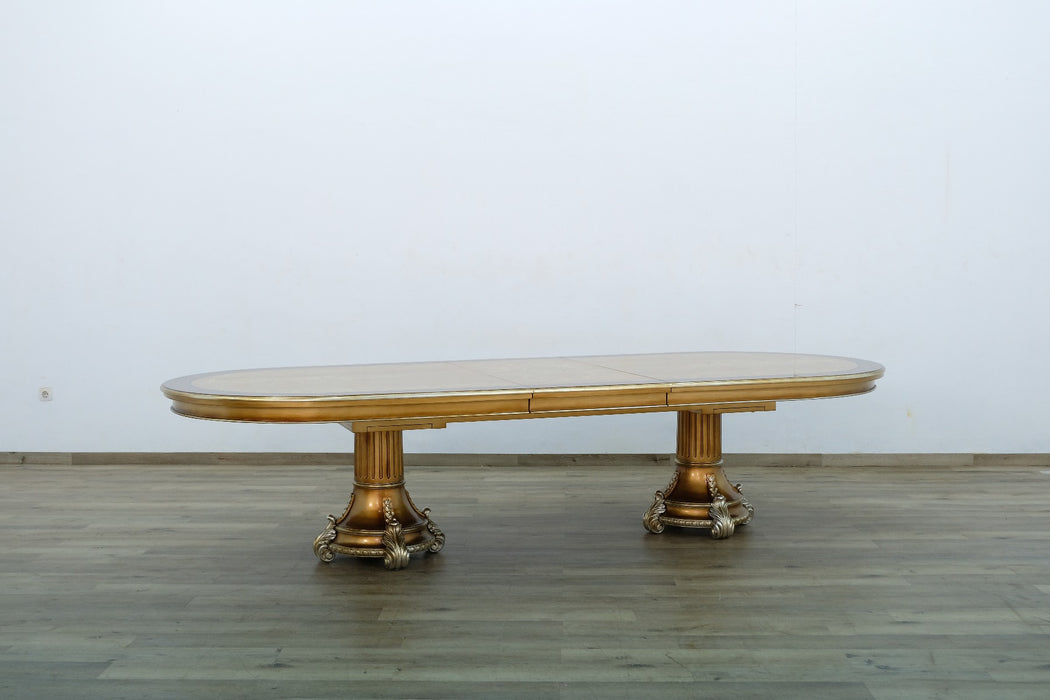 European Furniture - Emperador 9 Piece Dining Room Set in Black and Gold - 42034-9SET